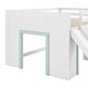 preview thumbnail 10 of 14, Full Size Low Loft Bed with Slide, 3 Storage Drawers and 2 Doors
