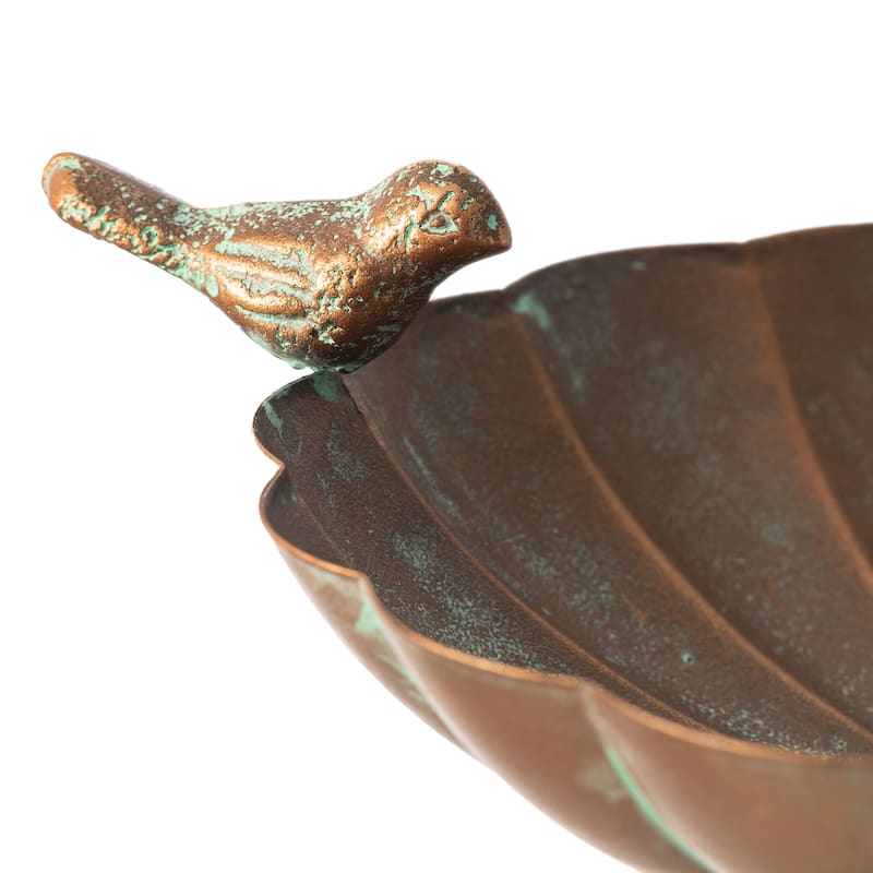 Glitzhome 25"H Faux Copper Patina Finish Hummingbird Birdfeeder