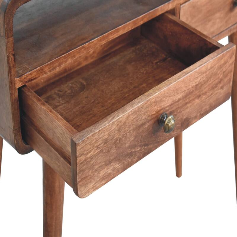 Artisan Furniture Solid Wood Curved Honey Caramel Console Table