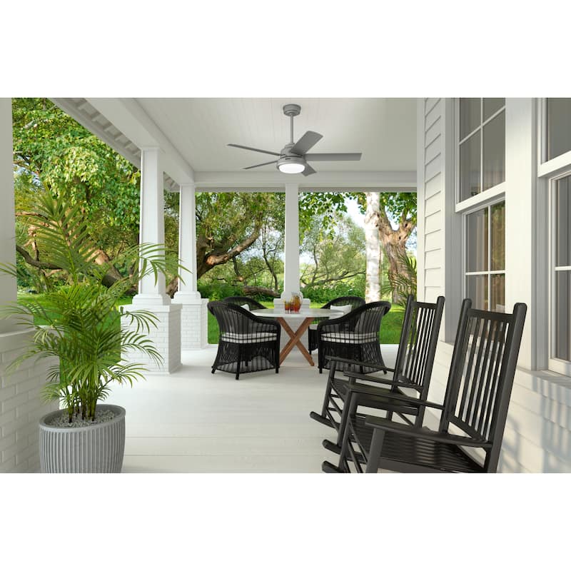 Hunter 52" Seawall Outdoor Ceiling Fan with LED Light Kit, Wall Control - Wet Rated!