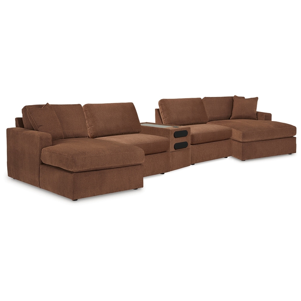 Signature Design by Ashley Modmax 5 Piece Sectional with Audio Console - 159" W x 68" D x 36" H