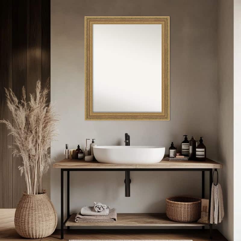 Elliot Gold Non-Beveled Framed Bathroom Vanity Wall Mirror - Elliot Gold