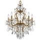 preview thumbnail 1 of 5, Filmore 6 Light Crystal Gold Chandelier - 23'' W x 25'' H 23'' W x 25'' H