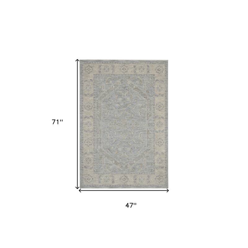 Power Loomed Floral Traditional Area Rug - 71' X '47' X '0.5