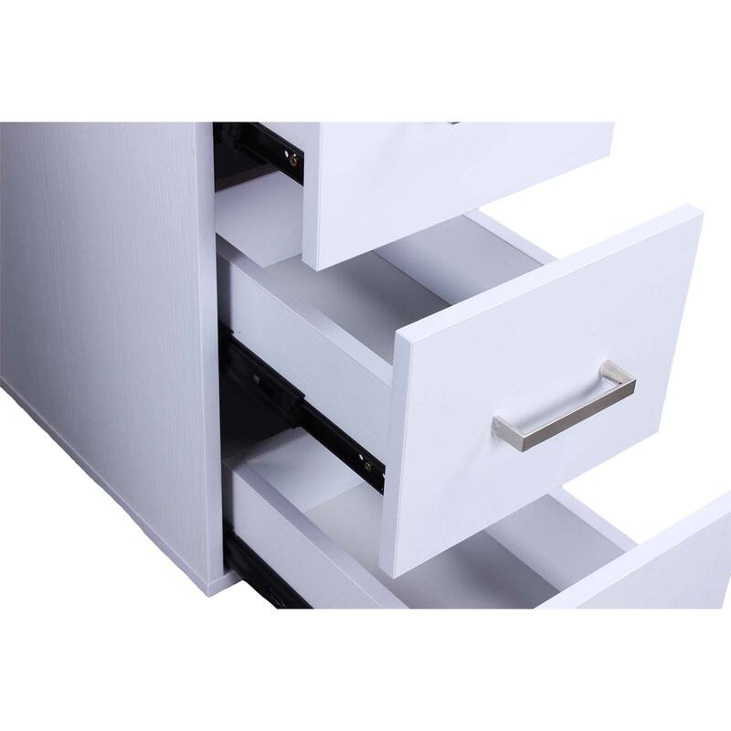 Manicure Table GLASGLOW WHITE Salon Nail Table Salon Furniture - N/A