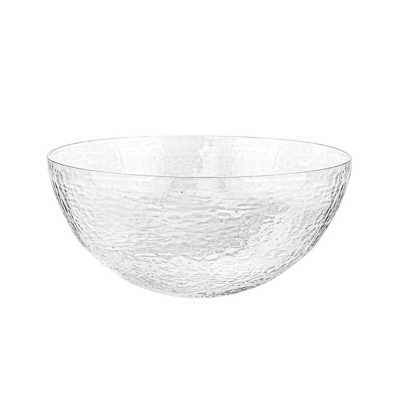 Salad Bowl with Glass Insert Gold and Clear Ball Legs - 11"D