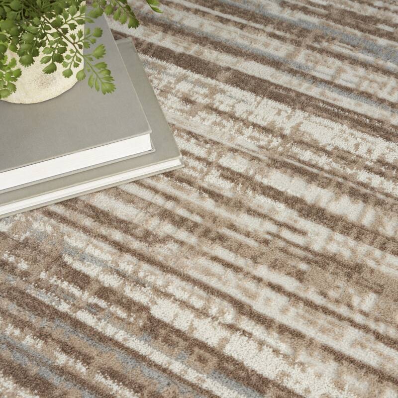 Satu Power Loomed Geometric Abstract Area Rug By HomeRoots - 8' Round