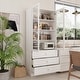 preview thumbnail 20 of 60, Glass Cabinet White Display Curio Storage Cabinet with Glass Doors