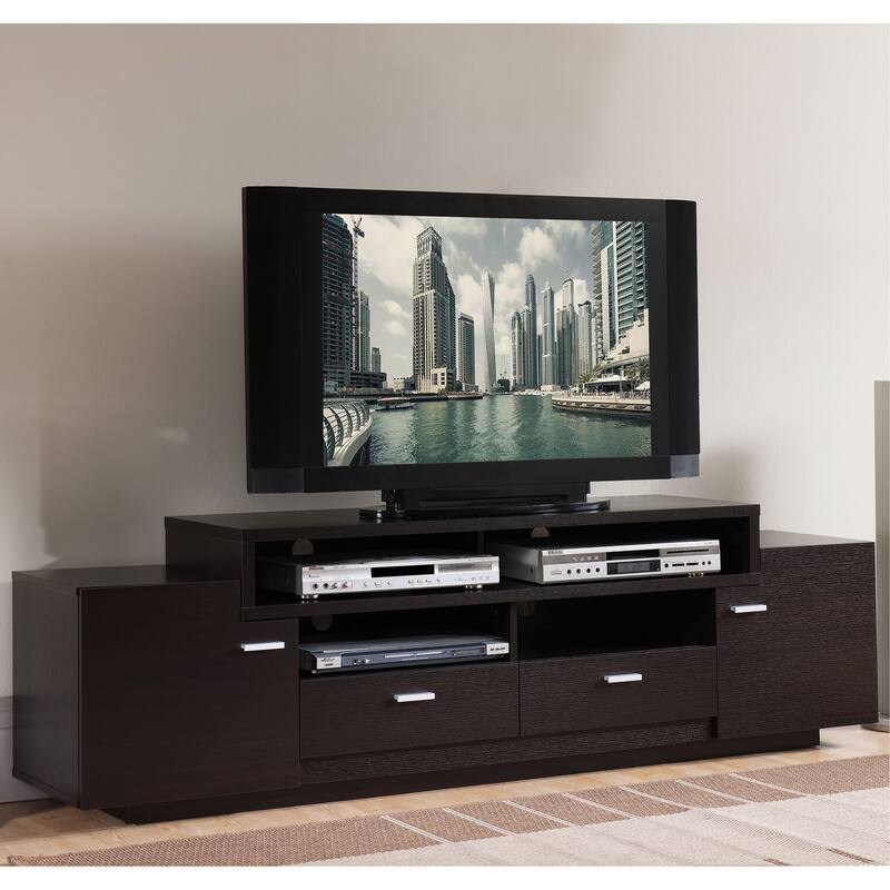 DH BASIC Modern 72" Wide Storage Entertainment Center by Denhour - Cappuccino