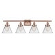 preview thumbnail 1 of 61, Innovations Lighting Ballston Urban Cone - 4 Light 38" Bath Vanity Light Antique Copper Finish/Clear