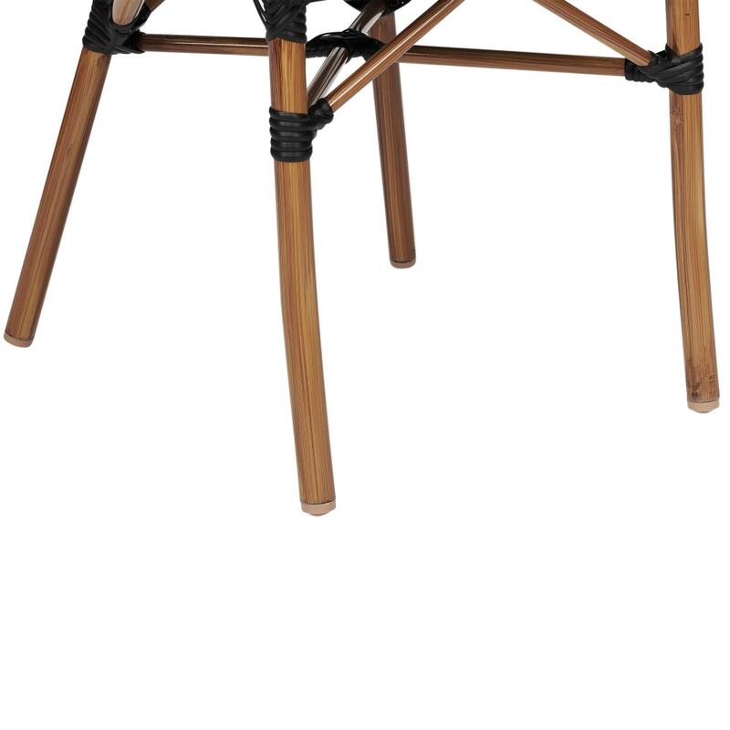 All-Weather Commercial Paris Chair with Arms and Metal Frame