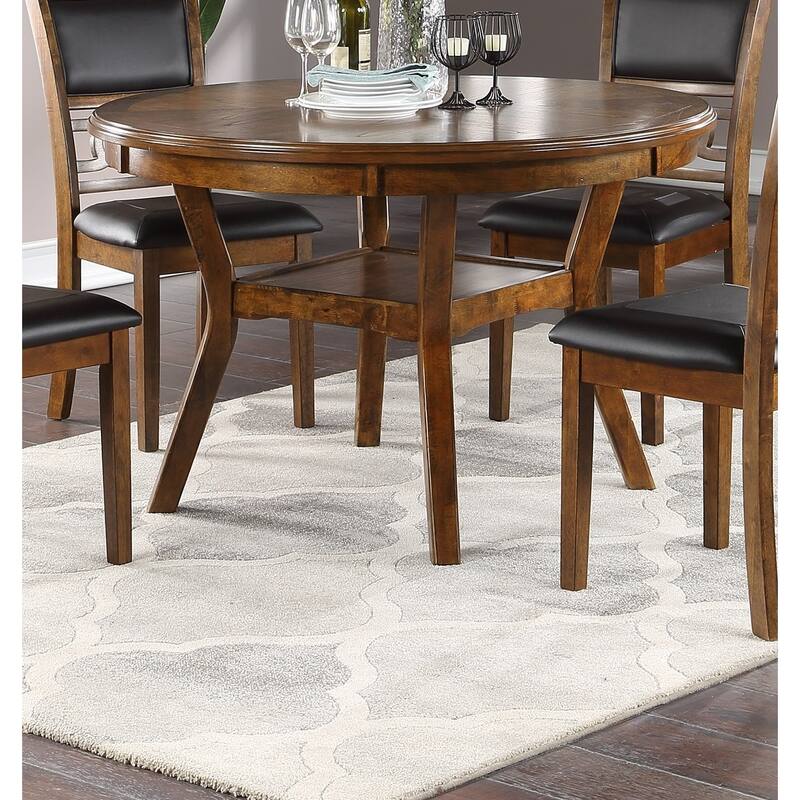 5 Piece Round Dining Table Set, Kitchen Dining Room Furniture Set with Dining Table and 4 Upholstered Side Chairs