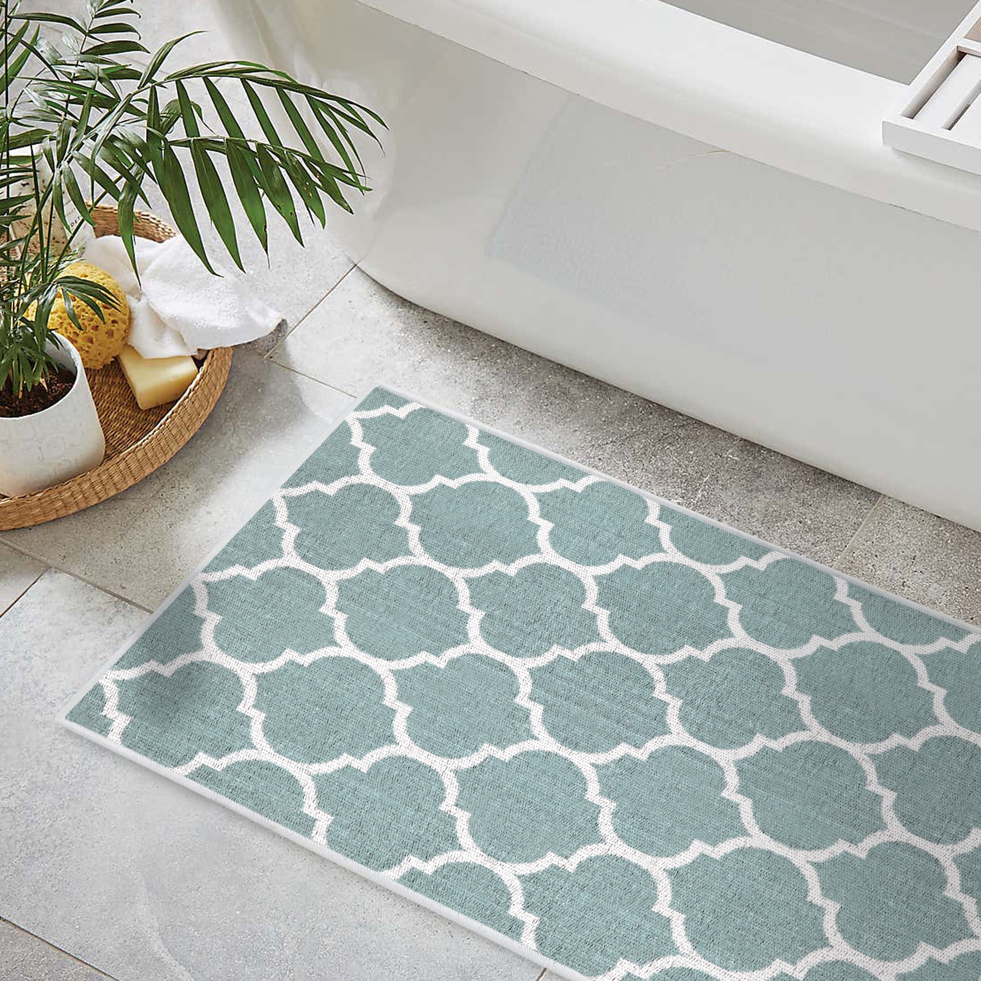 Bathroom Rugs 3 Set - Non-Slip Ultra Bath Rugs for Bathroom Floor - Washable Cotton Mats Set - Geometric - On Sale - Overstock - 32732862