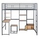 preview thumbnail 6 of 26, Full Size Loft Bed with Desk and Stool