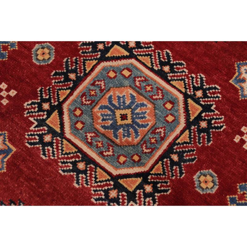 Tribal Super Kazak Sahara Red/Beige Hand Knotted Wool Runner - 2'9'' x 7'10''