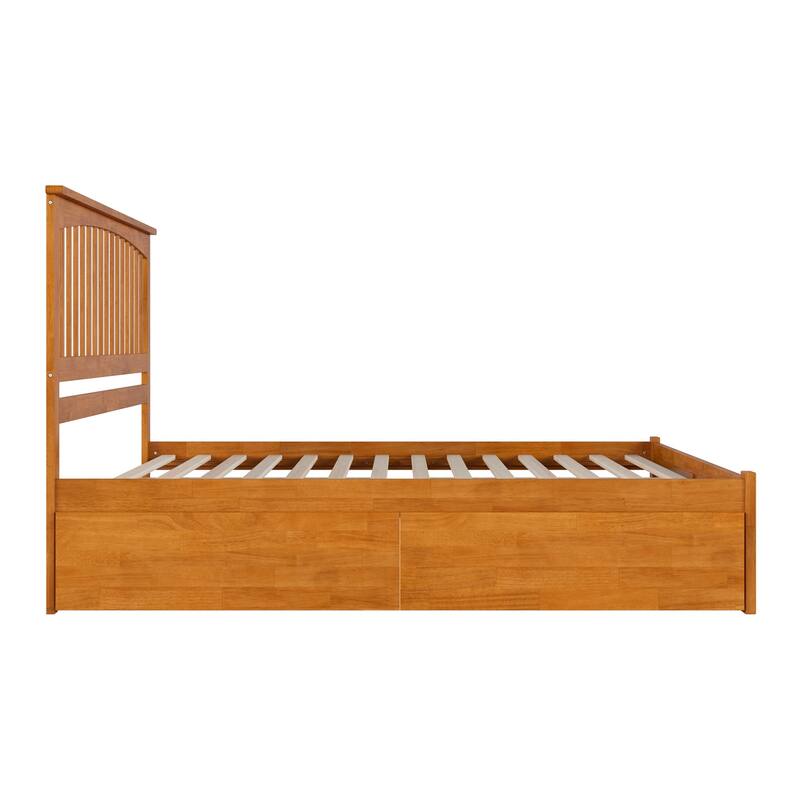 Mission Platform Bed with Footboard and Storage Drawers