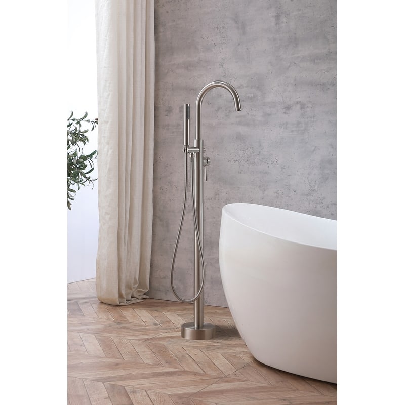 Indigo Home Floor Mounted Roman Tub Faucet with Handshower