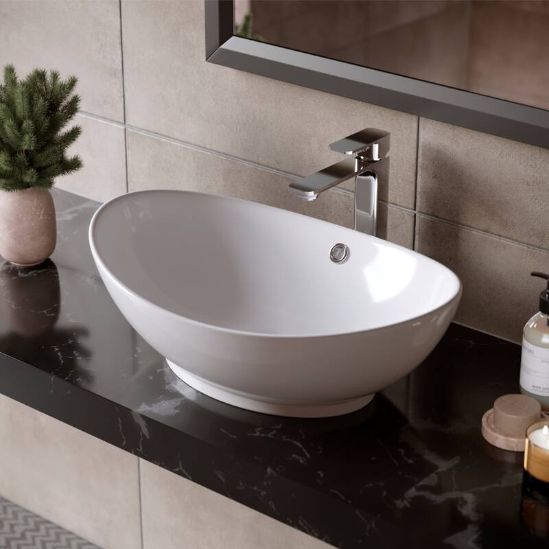 Karran Venda KBF512 Single-Handle Single Hole Vessel Bathroom Faucet with Matching Pop-up Drain