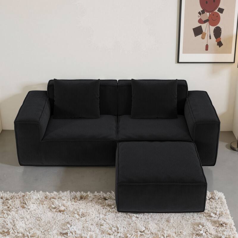 Modular Sofa Can Be Converted Into An Oversized Sofa Bed Free Conversion Sofa Set,Two Person Combination With Footrest