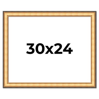 30x24 Frame Gold Plein Aire Solid Wood Picture Frame Width 2 Inches |
