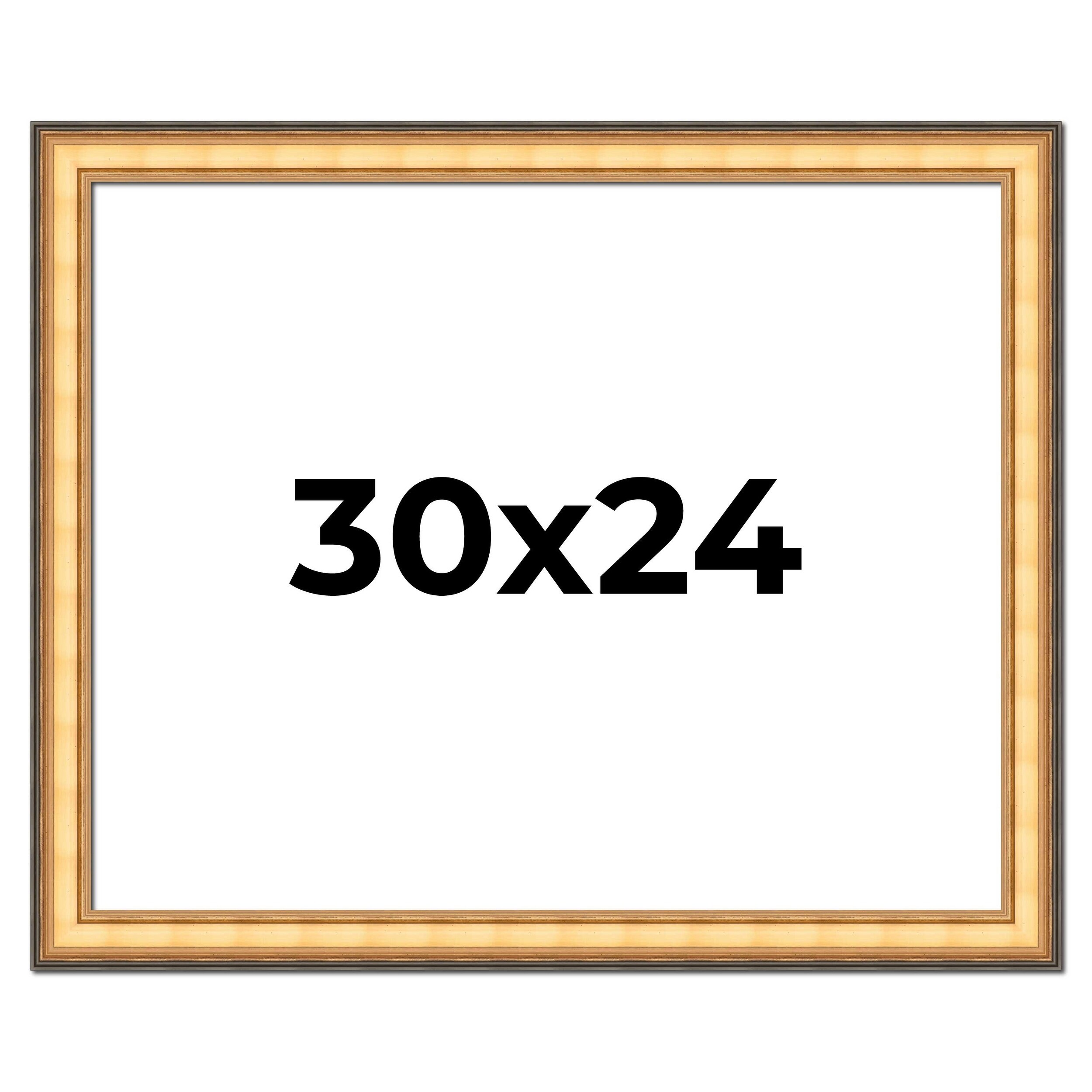 30x24 Frame Gold Plein Aire Solid Wood Picture Frame Width 2 Inches |