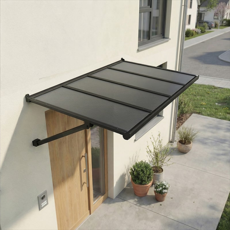 Canopia Augustine 3 ft. Black/Gray Door and Window Awning