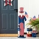preview thumbnail 12 of 14, Glitzhome Americana Happy Patriotic's Day Wooden Uncle Sam Porch Decor Uncle Sam