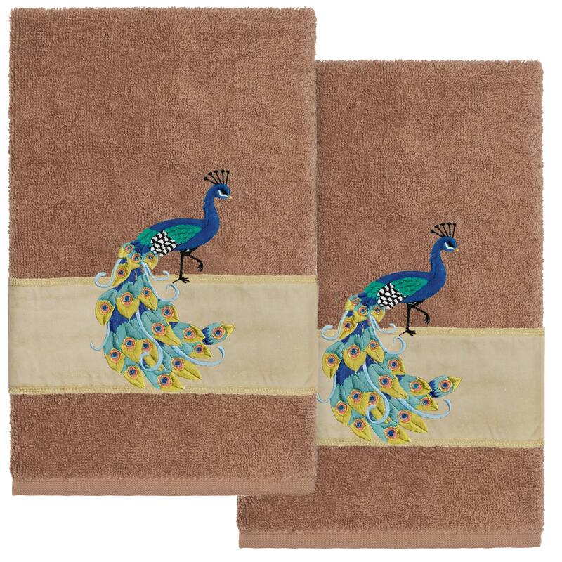 Authentic Hotel and Spa Turkish Cotton Penelope 2PC Hand Towel Set - Latte