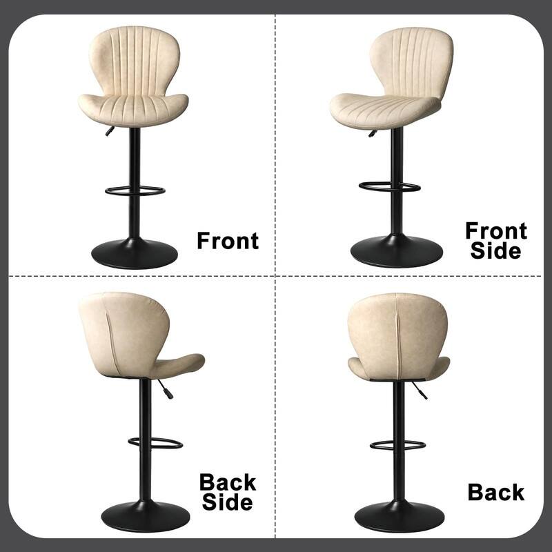 Bar Stools Set of 2,Adjustable Swivel Counter Height Bar Stools - 15.7"D x 19.6"W x 46.9"H