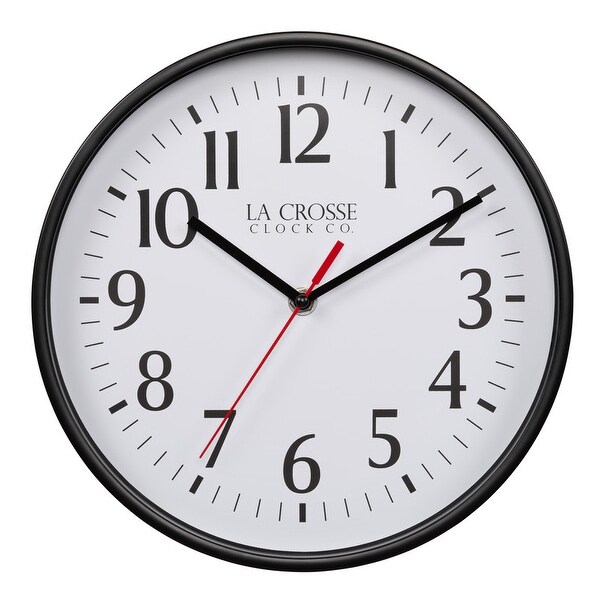 La Crosse Clock 404-3025B 10 in. Black Basics Analog Quartz Wall