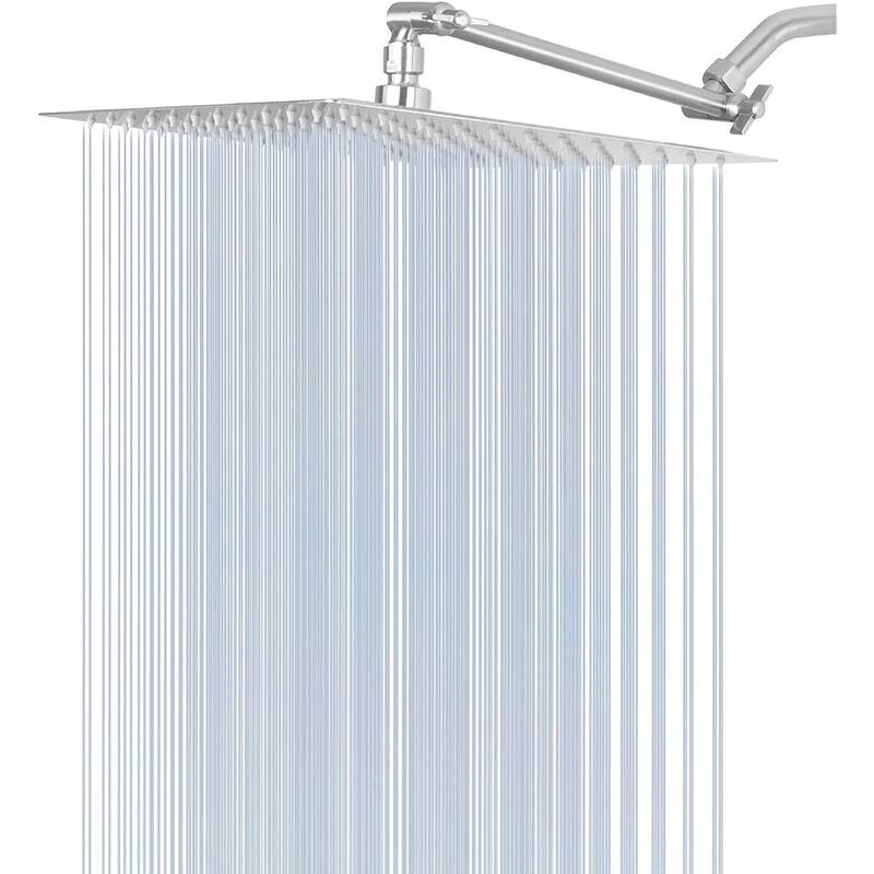 Chrome 10" Square Rainfall & High Pressure Stainless Steel Bath Shower head