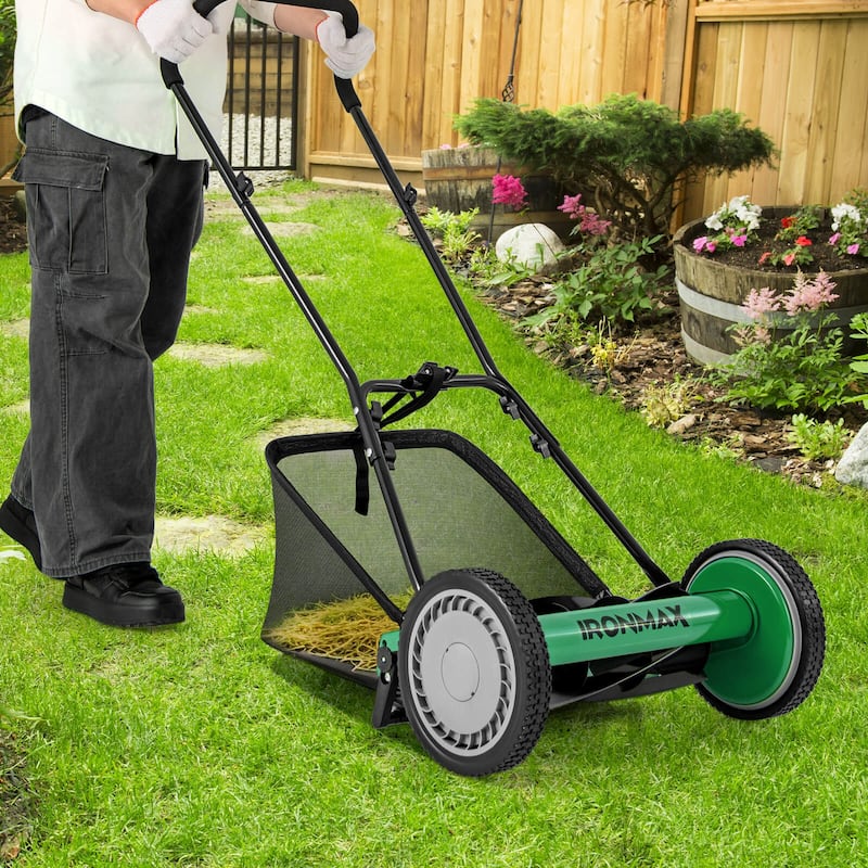 Ironmax 16" Push Lawn Mower with 5-Blade 6.9 Gallon Removable Grass - See Details