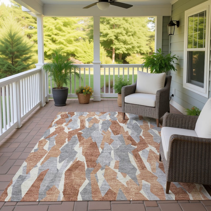 Machine Washable Indoor/ Outdoor Contemporary Dylan Chantille Rug