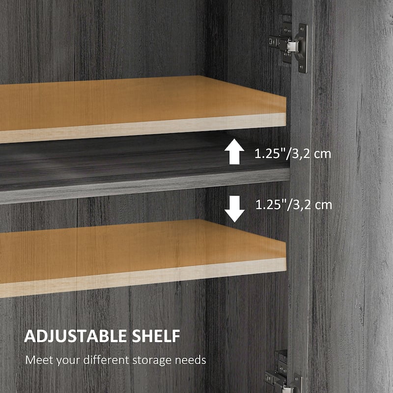 Storage Cabinet with Drawer and Adjustable Shelves Anti-Tip Organizer for Kitchen Dining Living Room