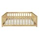 preview thumbnail 36 of 43, White Full Size Wooden Floor Bed with Fence & Door, Rubber, Safety Guardrails