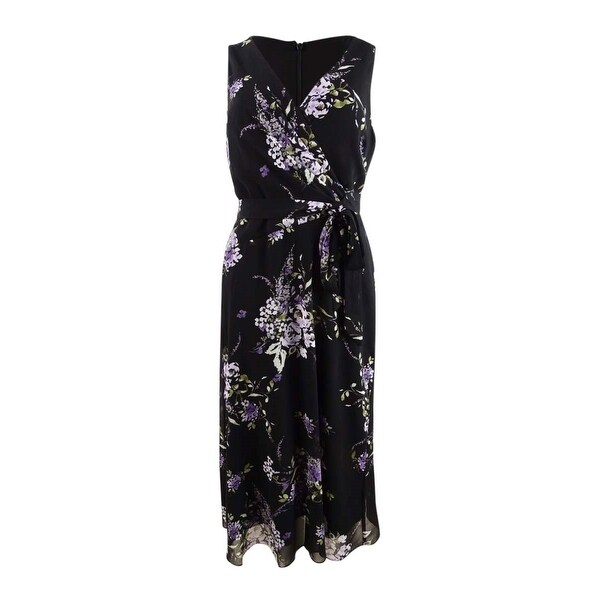 ralph lauren floral georgette midi dress