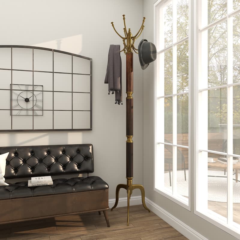 Silver or Gold Aluminum Traditional Coat Rack