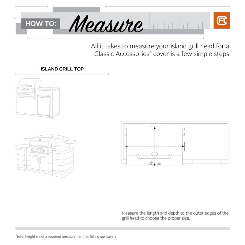 Classic Accessories Hickory Water-Resistant 37 Inch Built-In BBQ Grill Top Cover