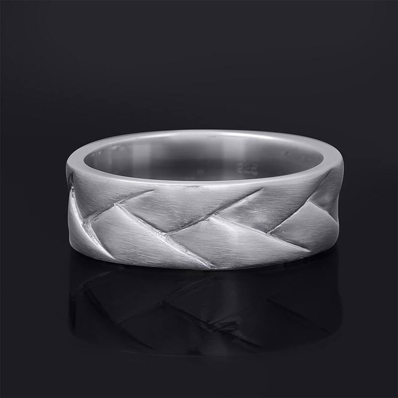 Mens Wedding Band Engagement Ring 7mm Authentic Sterling Silver