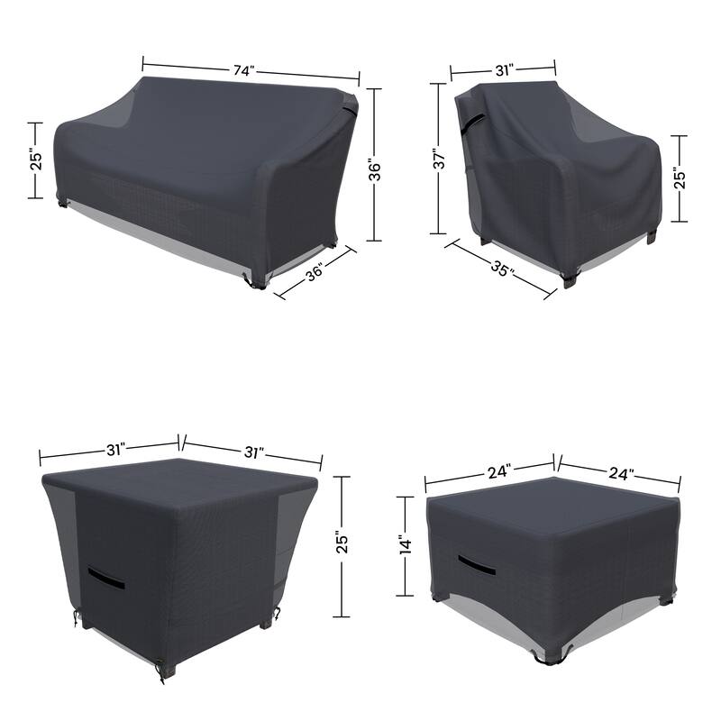 Forever Patio Outdoor Wicker 6-Piece Furniture Cover - 36 x 73 x 35