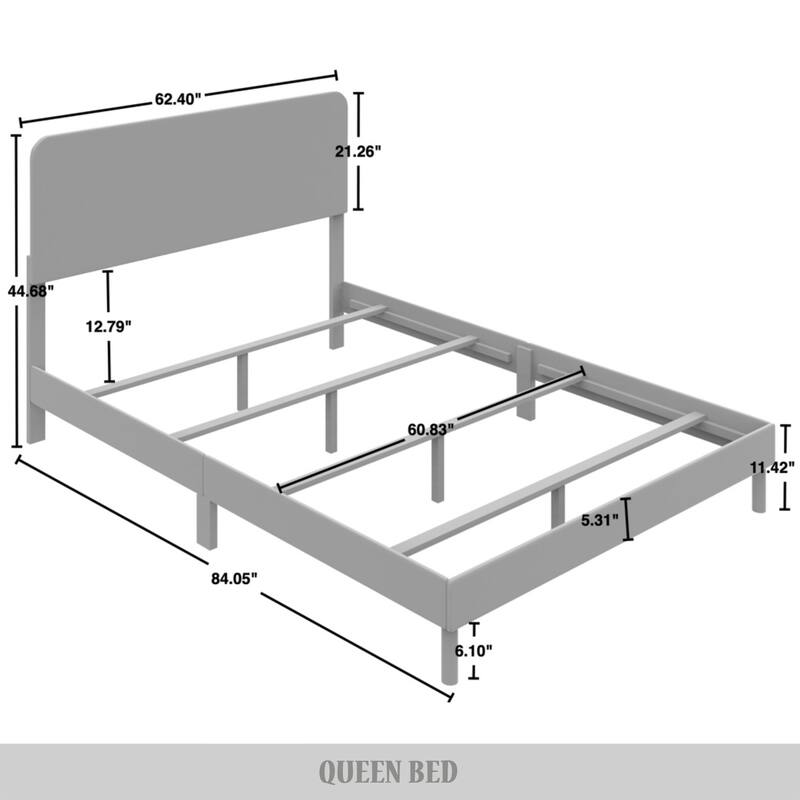 CraftPorch Minimalist Velvet Upholstered Bed