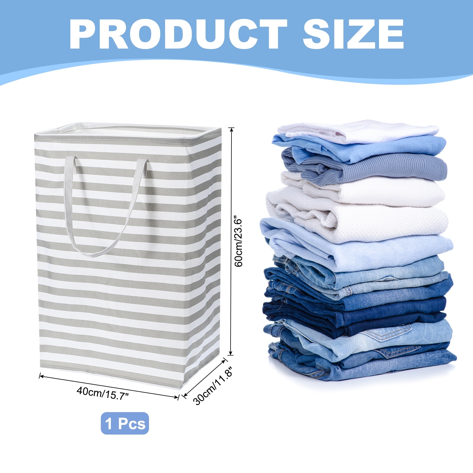 75L Large Laundry Basket Collapsible with Easy Carry Handle