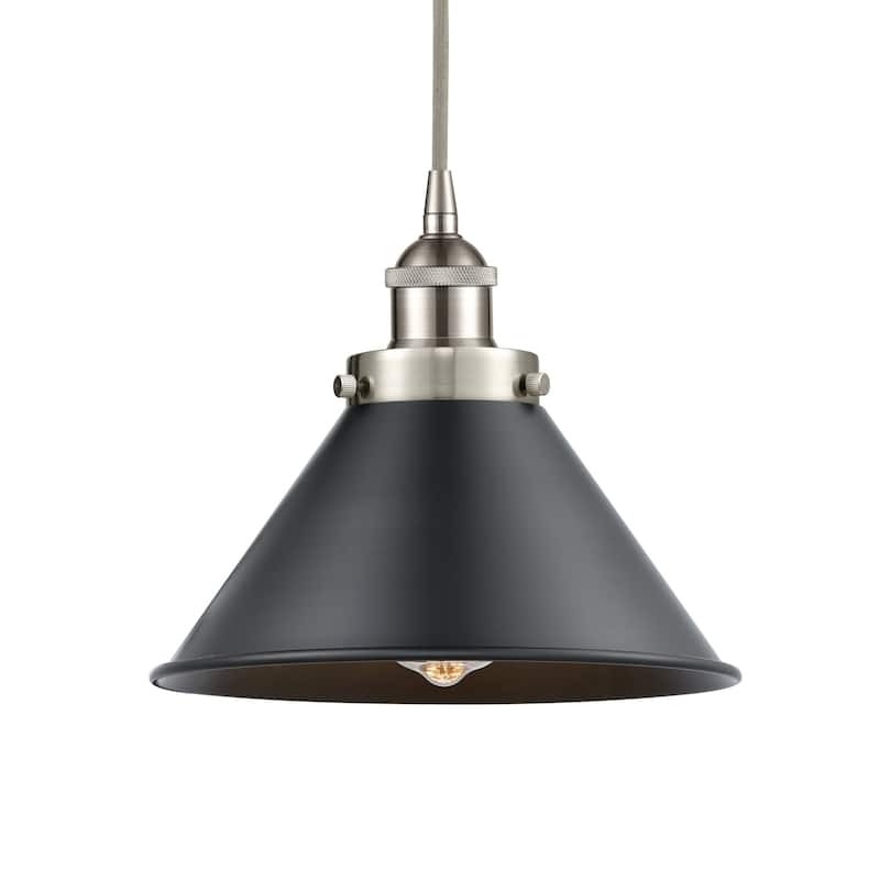 Innovations Lighting 616-1PH-9-10 Briarcliff Pendant Briarcliff 10" - Brushed Satin Nickel / Matte Black