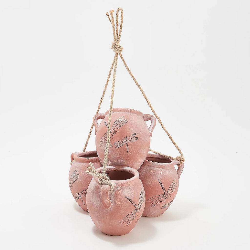 Hanging pot planter, terra cotta
