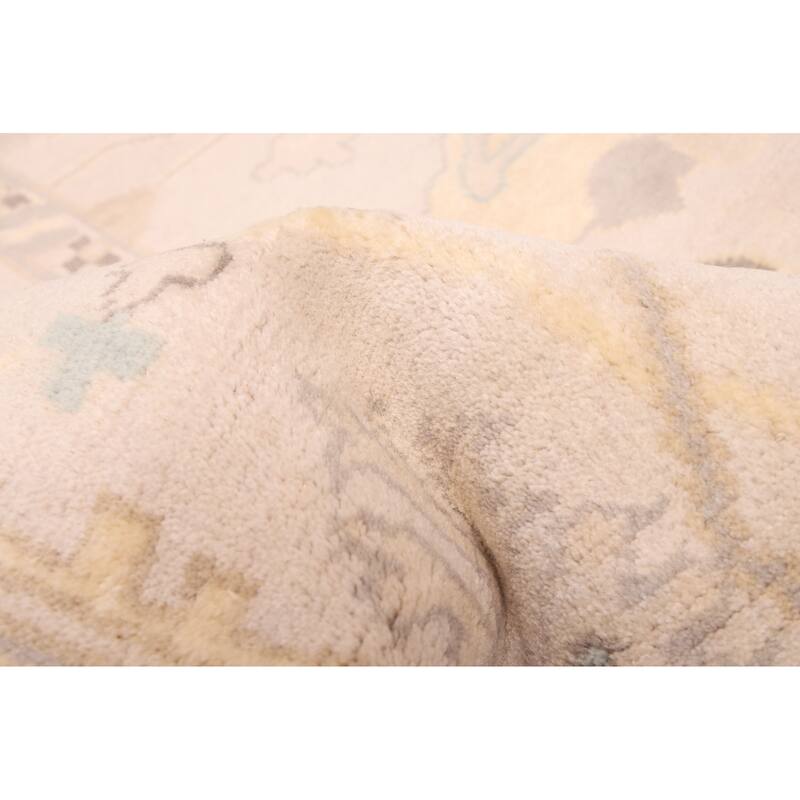 ECARPETGALLERY Hand-knotted Royal Oushak Light Grey Wool Rug - 10'2 x 13'11