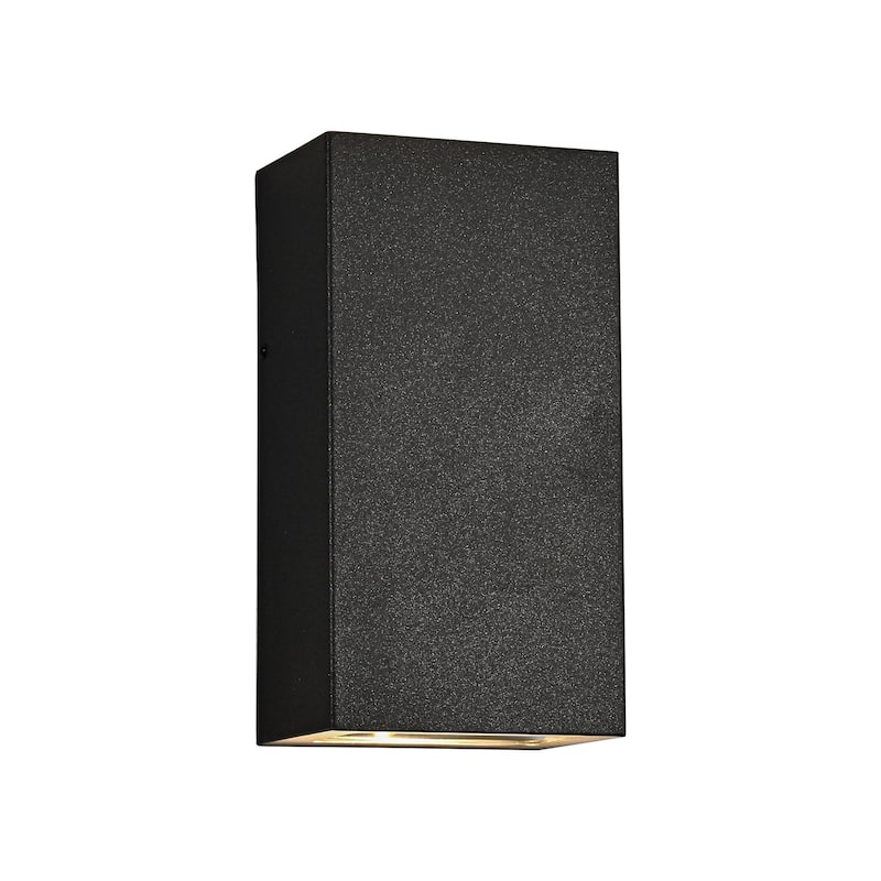 2-Light Integrated LED Matte Black Exterior Outdoor Wall Sconce Light