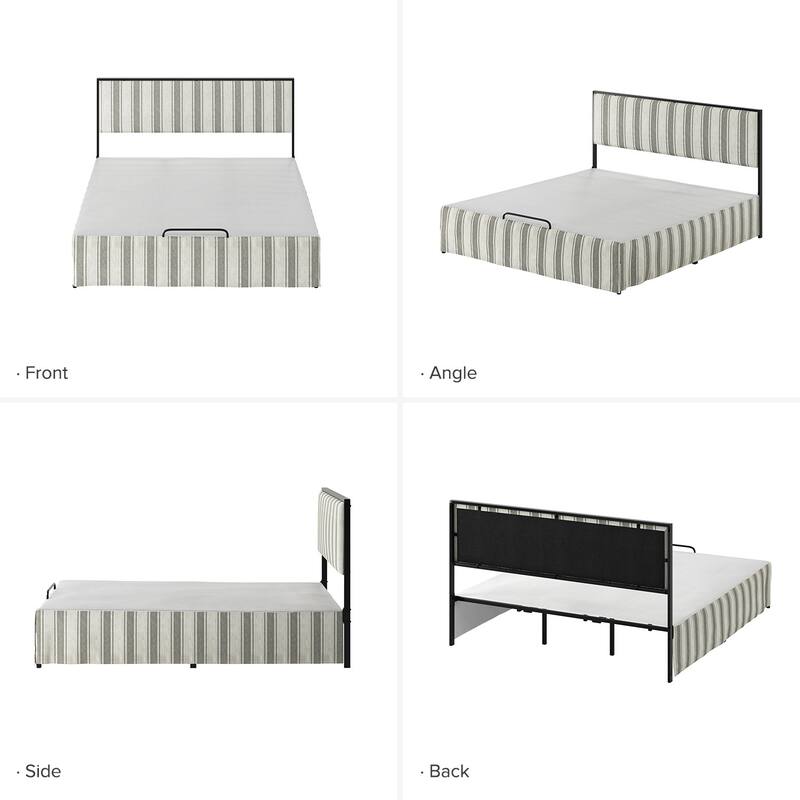 Oliver Modern Washable Slipcover Bed Upholstered Metal by HULALA HOME