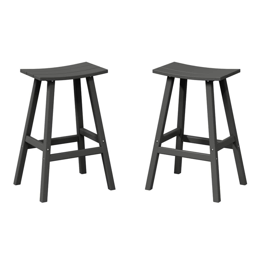 Laguna Hdpe All Weather Outdoor Patio 29" Saddle Seat Bar Stool (Set Of 2)