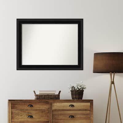 Parlor Black Framed Non-Beveled Custom Wall Mirror, Bathroom Vanity Mirror