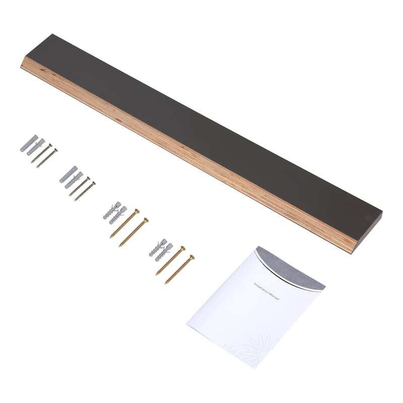 MDF Wall-Mounted Bathroom Vanity Set in Black with Integrated Culture Marble Sink